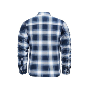 Chemise en flanelle décontractée pour homme, col montant, boutons en corne, 100 % coton respirant, séchage rapide, pour l'automne, fabriquée sur mesure, modèle OEM 2026 - Product Image 4
