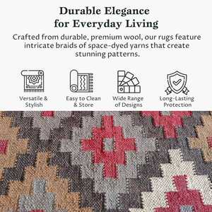 Living Room Carpet Custom Flat Weave Jute-Woolen Kilim <b>Rugs</b> suitable for Bedroom Hallway & Study - Product Image 3
