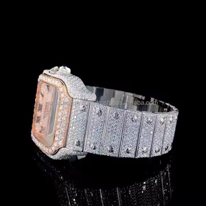 Reloj de Pulsera de Diamantes Moissanite Plateados para Hombre, Elegante Reloj de Cuarzo con Acabado de Lujo, Reloj de Diamantes Moissanite Nova Dynasty - Product Image 4