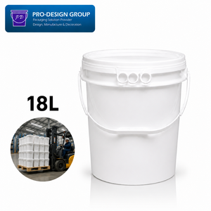 5 Gallon Plastic Pail with Handle and Flat Lid for Industrial Use, Leakproof Storage Solution - Product Image 1