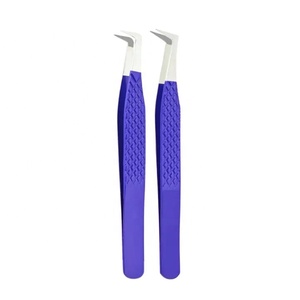 ชุดแหนบต่อขนตาสแตนเลสแบบมืออาชีพ แบบตรง แบบโค้ง 45 องศา สีดำ - Product Image 1