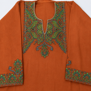 Kurti Kashmiri color marrón óxido con bordado multicolor en papel, compre directamente del proveedor - Product Image 4