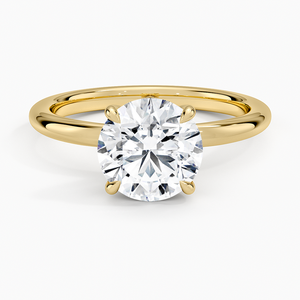 Bague de fiançailles solitaire en moissanite taille ronde or rose - Product Image 1