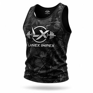 Custom Men's Black Woodland Camo Gym Tank Top Sublimation Fitness <b>Stringer</b> <b>Vest</b> Bodybuilding Sleeveless Workout Sports Apparel - Product Image 1