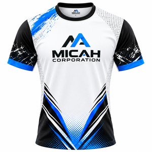 Camiseta Deportiva de Manga Corta con Cuello en V, Sublimada, de Micah Corporation, 100% Poliéster, Transpirable, de Secado Rápido, Corte Regular - Product Image 1