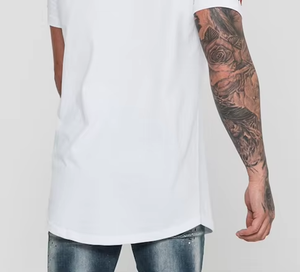T-shirt blanc à manches courtes pour homme, col rond, coupe classique, décontracté, tricoté en polyester/coton, écologique, 220 grammes, haut de gamme - Product Image 4