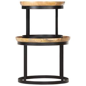 Table d'appoint en bois de manguier massif et acier thermolaqué, marron et noir, tables basses - Product Image 2