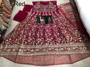 Moda India de Tendencia para Mujer, Kurti Anarkali Largo y Pesado de Red con Bordado, Vestido con Dupatta, Traje para Bodas y Fiestas - Product Image 2
