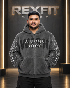 Veste à capuche zippée intégrale en polaire sherpa pour homme, coupe oversize, style streetwear, personnalisable OEM, vente en gros, vêtements décontractés d'hiver - Product Image 1