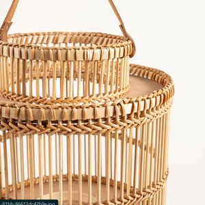 Lámpara de Ratán Tejida a Mano, Estilo Boho Rústico, Materiales Naturales, Ecológica, Decorativa para Sala de Estar, Patio, Decoración del Hogar - Product Image 3