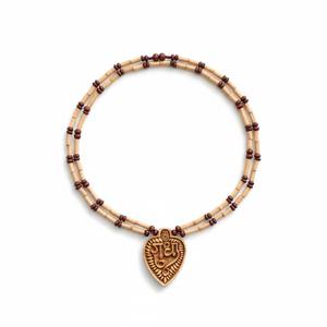 Collar de cuentas de oración de madera beige Tulsi Radha para meditación y cantación, joyería espiritual, paquete a granel - Product Image 2