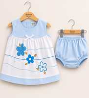 Ensemble robe pull-over en coton imprimé floral doux pour bébés filles, sans manches, col rond, 2 pièces, respirant, pour l'été
