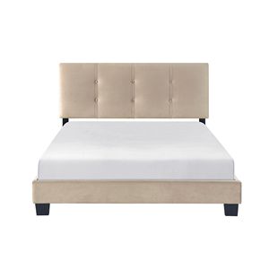 Testiera Regolabile in Altezza Rivestita in Velluto Marrone Chiaro, 1 Pezzo, in Legno Massello, per Camera da Letto - Letto Matrimoniale con Piattaforma e Testiera Trapuntata a Bottoni - Product Image 2