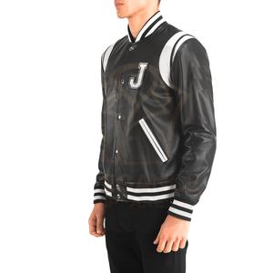 Blousons universitaires de baseball pour hommes grande taille, couleur noire, avec impression de slogan et appliqué, style campus, très demandés 2026 - Product Image 5