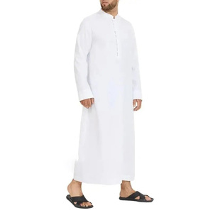 <b>Men</b> Juba Premium Quality Traditional Islamic Robe Comfortable Loose Fit Long Sleeve Breathable Fabric Modest Clothing - Product Image 1