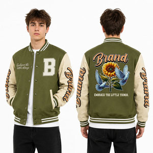 Chaqueta Varsity de Alta Calidad para Invierno, Diseño de Bordado con Logotipo Personalizado, Chaqueta de Béisbol Varsity para Hombre con Cierre, Chaqueta Varsity OEM para Hombre - Product Image 2