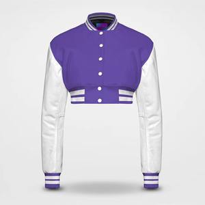 Venta al por mayor OEM: Chaquetas universitarias de invierno personalizadas para mujer, estilo vintage, con parches de chenilla y logo, piel de oveja 2026 - Product Image 1