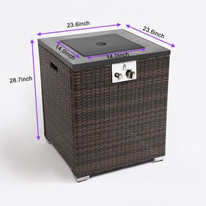 28-Inch Outdoor Propane <b>Fire</b> <b>Pit</b> Column Garden Corner <b>Table</b> <b>with</b> <b>Fire</b> Decor Gas <b>Fire</b> <b>Pit</b> <b>Table</b> - Product Image 6