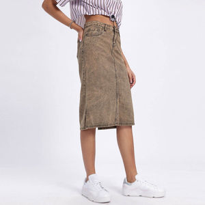 Jupe en jean légère pour femme, matière de qualité supérieure, best-seller, très tendance, disponible en gros, jupe en jean avec logo personnalisé - Product Image 3