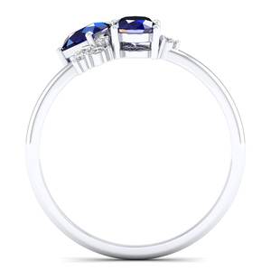 Anillo REYES de Último Diseño con Zafiro Azul de 1 Quilate y Moissanita en Plata de Ley 925, Joyería Fina de Diseño de Lujo - Product Image 4