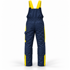 Salopette de travail industrielle personnalisée unisexe haute visibilité respirante avec poches cargo, bretelles réglables et genoux renforcés - Product Image 3
