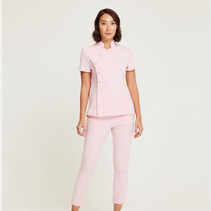 Tenue d'infirmière tendance, combinaison de travail multi-poches, col, manches courtes, 72% polyester/21% rayonne/7% élasthanne, personnalisable pour hôpital - Product Image 2