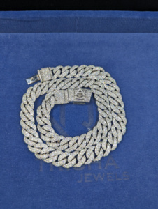 Chaîne cubaine de luxe tendance en argent sterling 925 avec diamants Moissanite VVS, style Hip Hop, par Trisha Jewels - Product Image 2