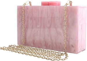 Bolso de mano de resina rosa de lujo, único y moderno, para bodas, elegante, para fiestas nupciales y de noche, para mujer, de MULTI CRAFT - Product Image 3