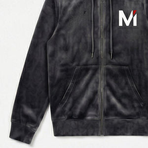 Ensemble de survêtement en velours personnalisé pour homme OEM, sweat à capuche zippé et pantalon de jogging, streetwear de luxe, USA Europe Maluza UrbanLuxe X - Product Image 2