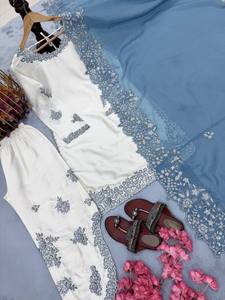 Robe de mariée de créateur pakistanais, tenue de mariée, ensembles Plazo, robe Sharara, Gharara en soie romaine, Salwar Kameez très demandé pour l'Aïd 2026 - Product Image 6