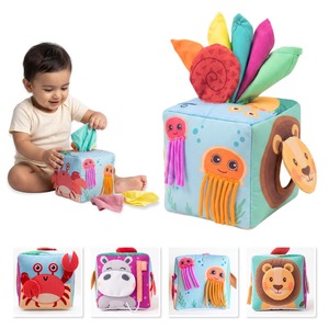 Curious Cub Montessori Baby <b>Toys</b> for 6-12 Months, Sensory <b>Tissue</b> Pull <b>Box</b> - Product Image 1