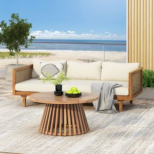 Set di mobili da giardino premium Claremont con divano letto a 3 posti e tavolo in legno di acacia - Product Image 1