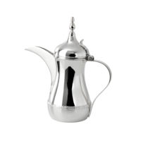 Cafetière et théière décorative en métal écologique moderne avec gravure artistique pour le service traditionnel du thé et la décoration de table