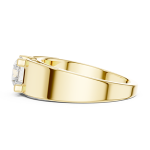 Yellow Gold Lab Grown Diamond <b>Men</b> Solitaire <b>Ring</b> Round Brilliant Wedding Band <b>for</b> Groom Engagement Gift - Product Image 2