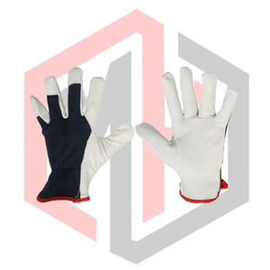 Guantes de Trabajo de Piel de Cabra Blancos y Negros, Flexibles, Transpirables, Resistentes a Desgarros, Resistentes al Desgaste, Aislantes del Calor, Antiestáticos - Product Image 1