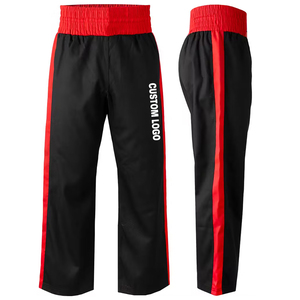 Good Selling 2026 Black Red Contrast Color New Arrival Highest Quality Stain Adult Wear Polycotton Kick Boxing Trousers - Product Image 1