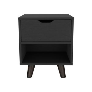 Comodino Carleen per Camera da Letto in Colore Nero - Product Image 1