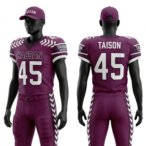 Uniforme de Fútbol Americano para Mujer, 260 GSM, Poliéster y Spandex, Panel de Malla Transpirable, Kit Morado, Sublimación Personalizada, Tackle Twill - Product Image 4