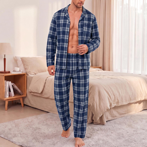Conjunto de Pijama de Dos Piezas para Hombre, Ropa de Dormir Informal de Color Sólido para Uso Diario, Ropa de Verano para Hombre en Oferta - Product Image 5