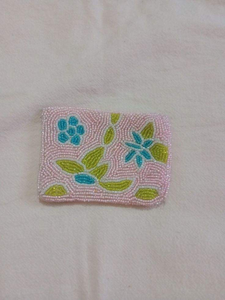Custom Size Embroidered Beaded Pouch for Coins and <b>Jewelry</b> FLORAL DESIGN FD-210 with Intricate Design - Product Image 6