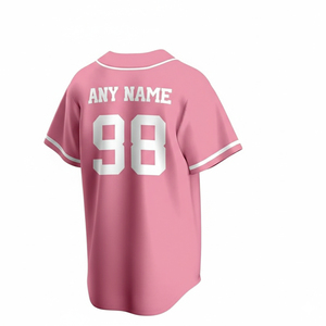 Camisetas de Béisbol Rosas Personalizadas Unisex con Estampado Digital, Uniformes de Equipo Transpirables de Malla, Venta al por Mayor de Camisetas de Softbol de Alto Rendimiento - Product Image 3