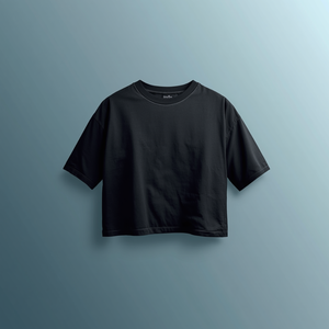 เสื้อยืดโอเวอร์ไซส์ทรงครอป ผ้าฝ้ายทรงหลวม สไตล์ลำลอง สตรีทแวร์ พร้อมบริการรับผลิตแบบ OEM ODM - Product Image 1