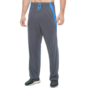 Pantalon de jogging décontracté gris-bleu pour homme avec bande latérale, taille élastique et cordon de serrage, respirant, en maille, idéal pour le printemps - Product Image 6