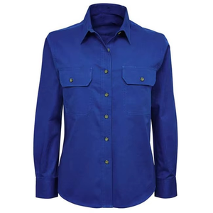 Chemise de travail personnalisée pour femme à manches longues, unie, coupe ajustée, formelle, pour le bureau - Product Image 3