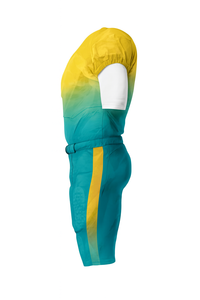 Uniforme de Fútbol Americano Personalizable para Hombre, Cuello en V, Manga Corta, Color Degradado, Jersey y Pantalón de Poliéster Ajustados que Absorben la Humedad - Product Image 3