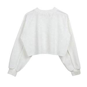 Sudadera corta informal para mujer, diseño diario, sudadera corta de felpa suave, estilo minimalista, sudadera corta para mujer - Product Image 5
