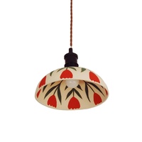 Support de bougie en rotin artisanal HNH, décoration d'intérieur, luminaire de plafond de Noël avec lumières suspendues, fabriqué au Vietnam
