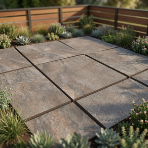 Quartz Stone Look Non Slip 20mm Thick Porcelain Firebrick Outdoor Tiles Heavy Duty Farmhouse Mall Garden Driveway Pavers 60x90cm - Product Image 1