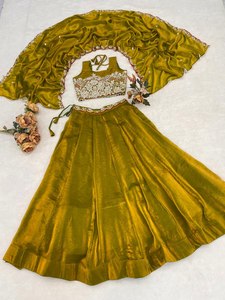 Nouveautés : Lehenga Choli en soie Fendy pour femmes, pour mariage et occasions spéciales, Lehenga Choli de mariée pour la vente à l'exportation - Product Image 6