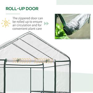 5 'X 5' X 6 'serra Walk-in con scaffalature a 3 livelli e porta avvoltiera per uso esterno e giardino - Product Image 6